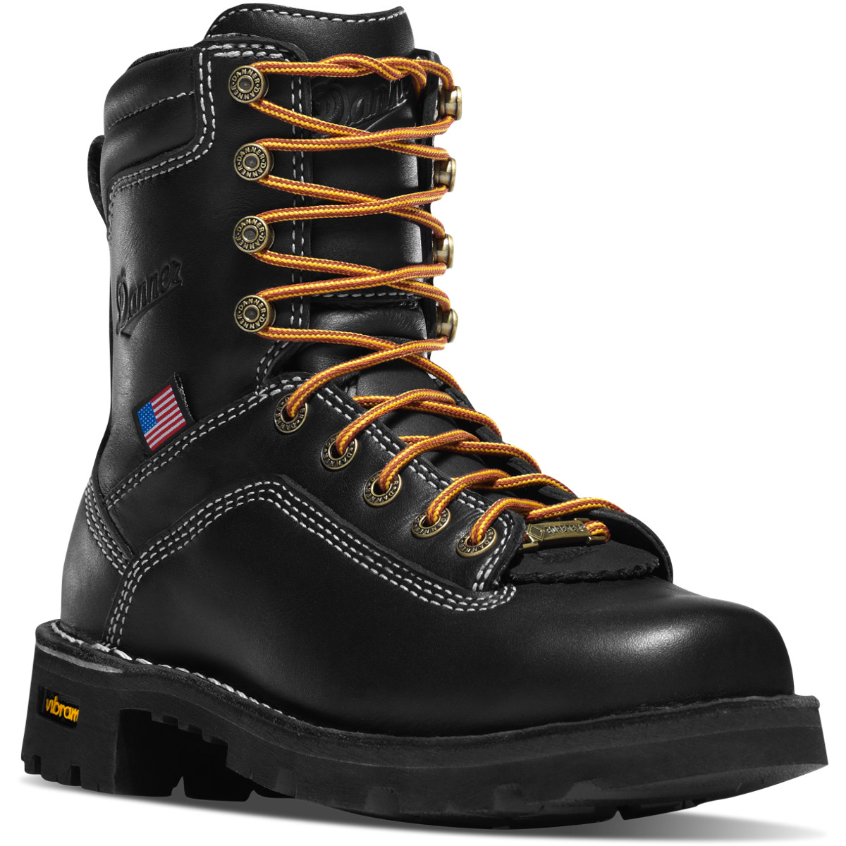 Danner Womens Quarry USA Work Boots Black - XRI374521